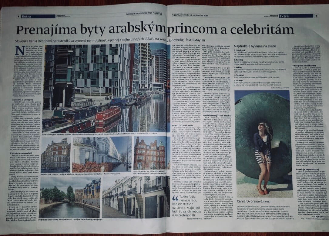 Xenia in SME Slovak print magazine